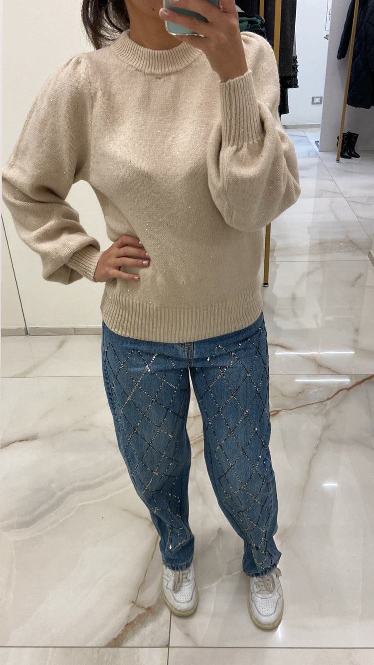 SOUVENIR ⭐ - JEANS - PAILLETTES - S
