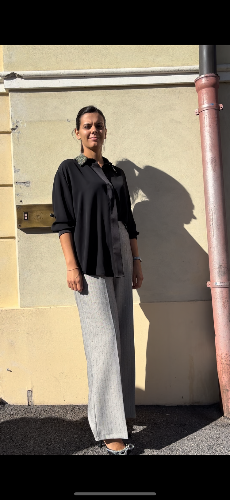 SOUVENIR - CAMICIA CON DETTAGLIO - NERA