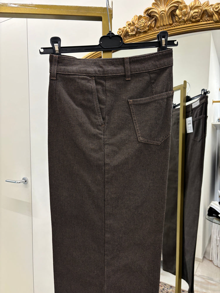 DANIEL & MAYER - PANTALONE A PALAZZO PUNTINATO - MARRONE
