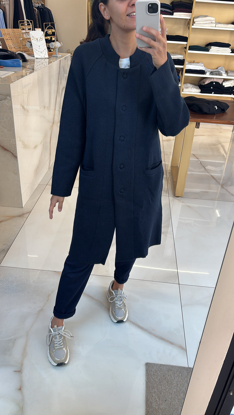 MARGARET - CAPPOTTO IN MAGLIA - BLU