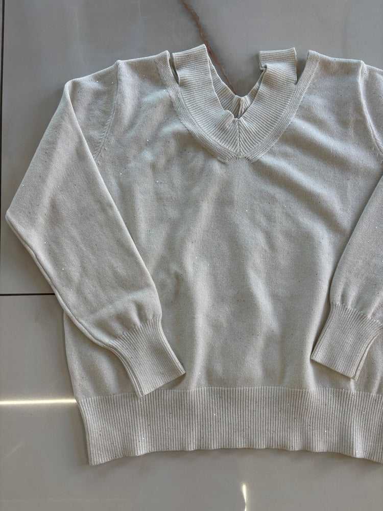 SUSY MIX - MAGLIA CUT OUT - PANNA