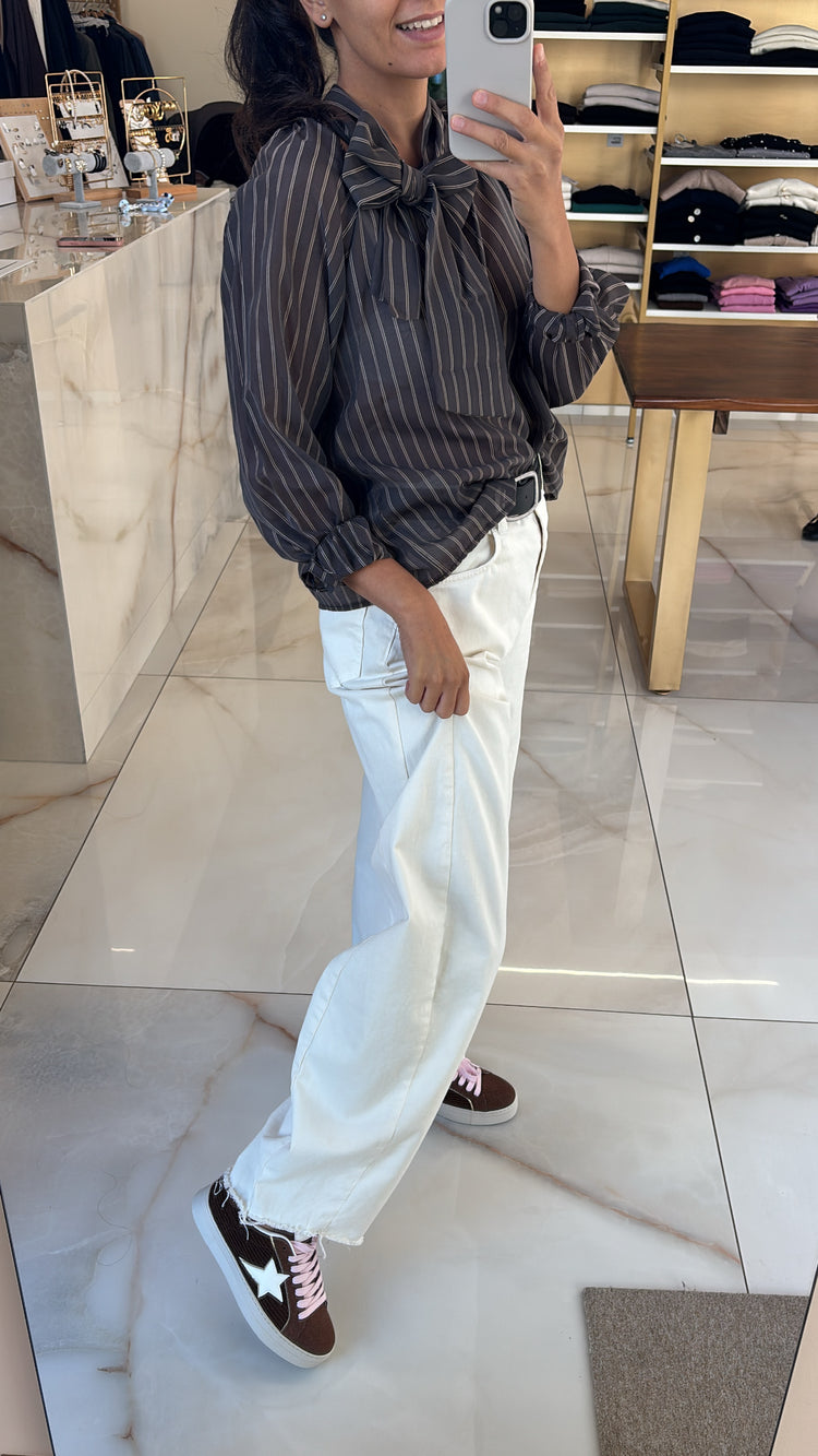 SUSY MIX - CAMICIA GESSATA - MORO