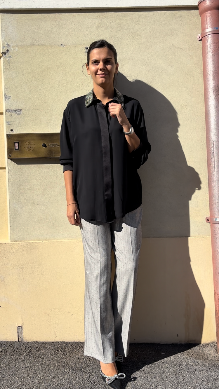 SOUVENIR - CAMICIA CON DETTAGLIO - NERA
