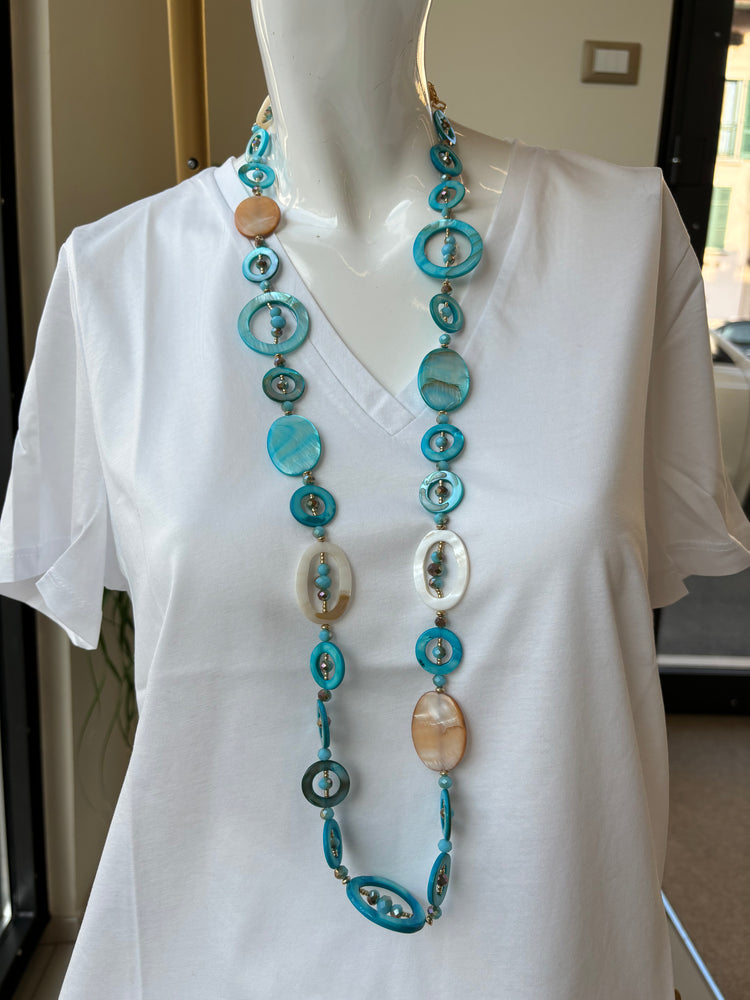 COLLANA - CERCHI - VERDE ACQUA