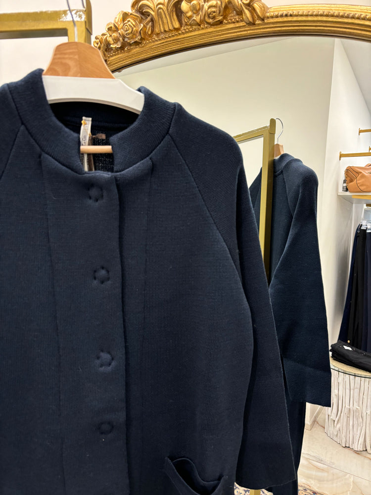 MARGARET - CAPPOTTO IN MAGLIA - BLU