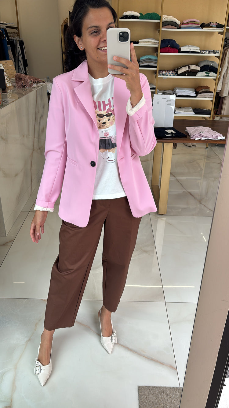 SOUVENIR - GIACCA REGINA MONOPETTO - ROSA