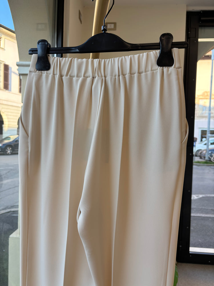 ANGELA DAVIS - PANTALONE CON COULISSE - PANNA