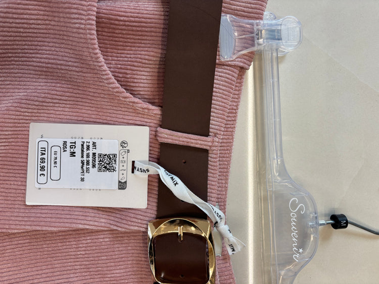 SUSY MIX - PANTALONE IN VELLUTO ROSA