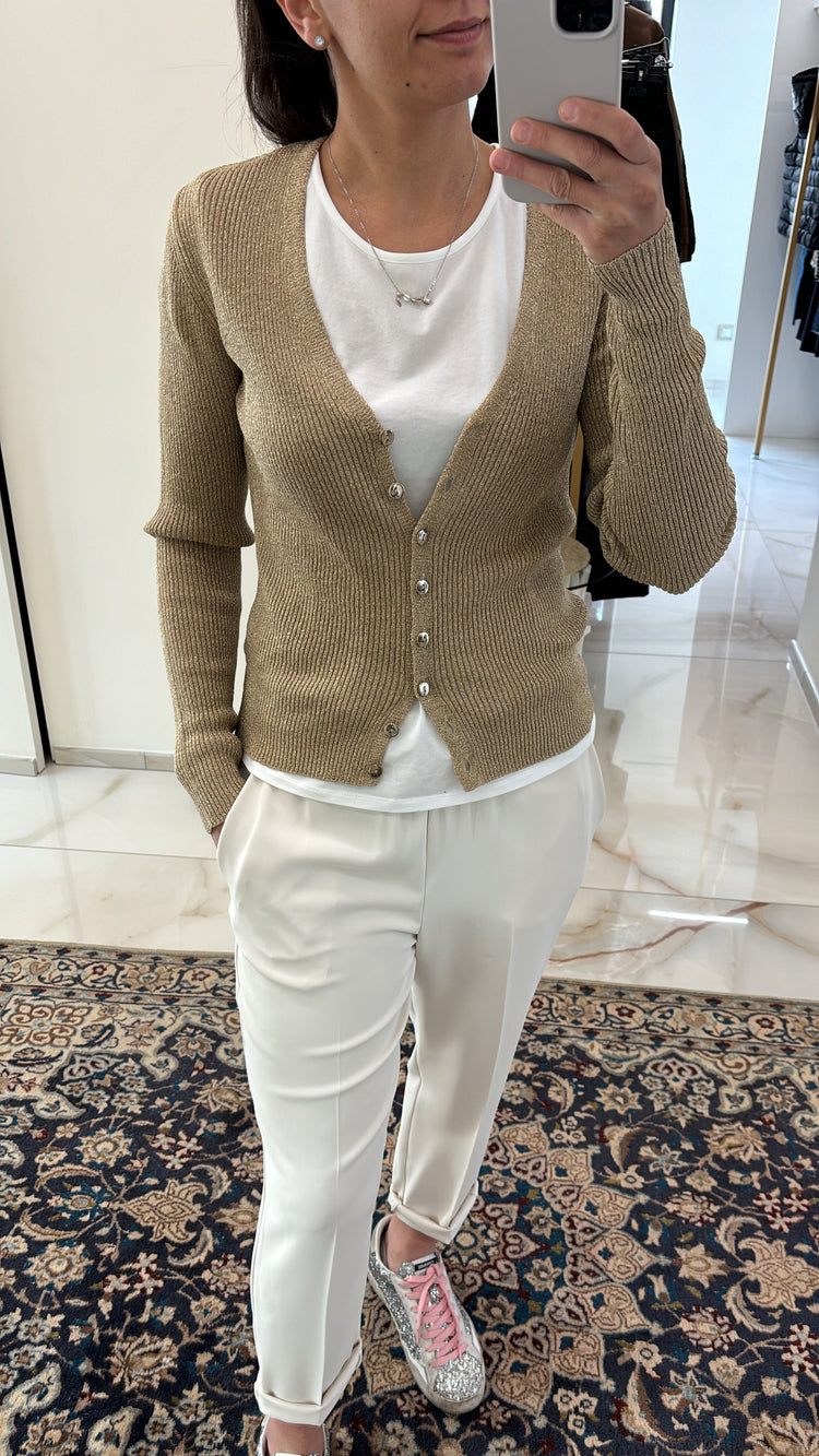 SADEY WITH LOVE - CARDIGAN LUREX - BRONZO