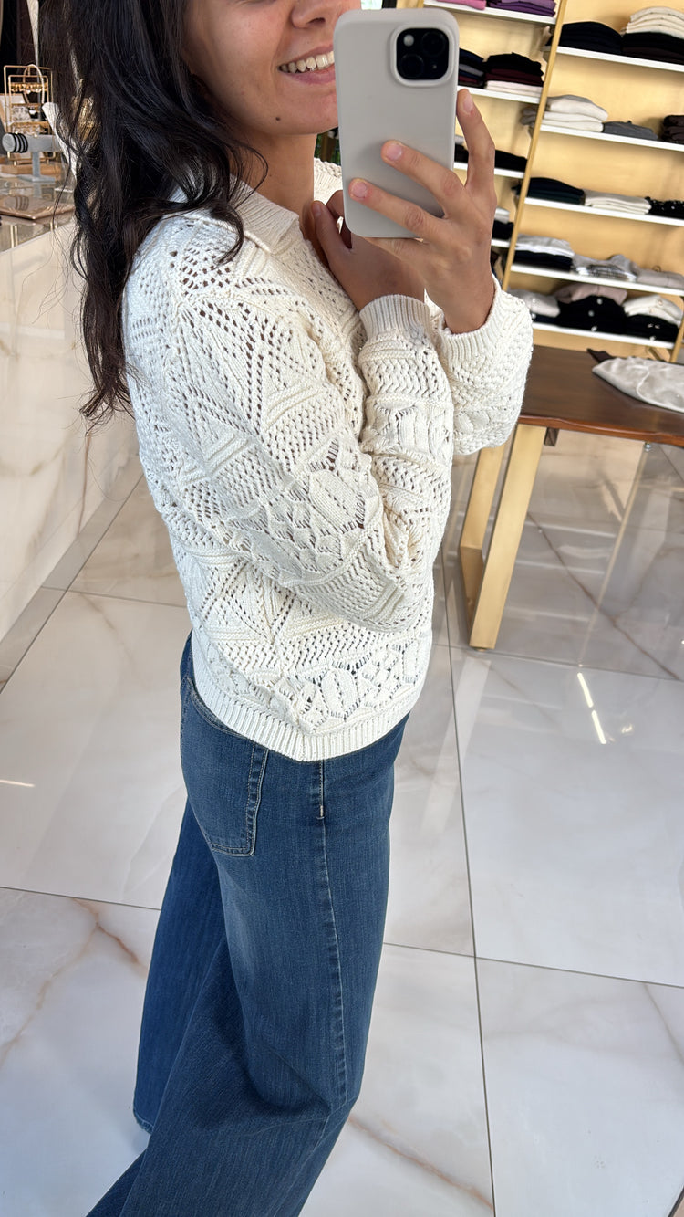 SUSY MIX - POLO PAILLETTES - CREMA