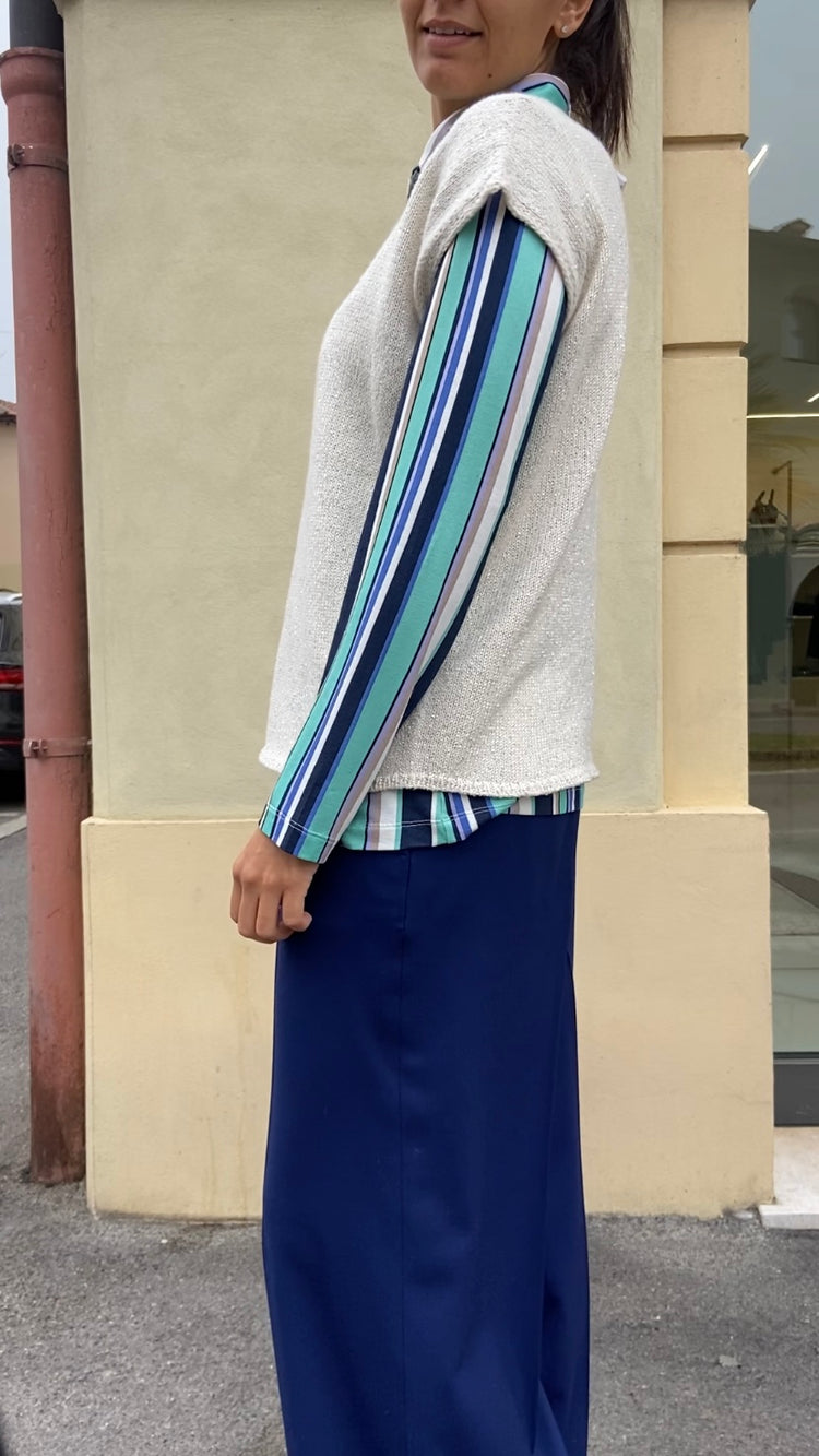 DANIEL & MAYER - CAMICIA IN COTONE - RIGHE BLU