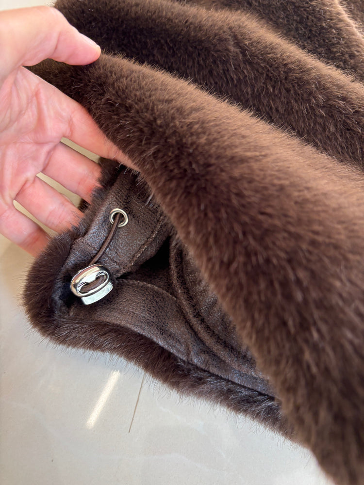 SUSY MIX - GIACCA ZIP CON PELO - MORO