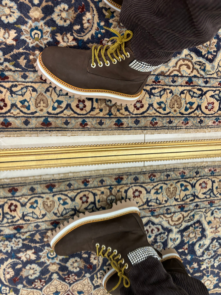 LA CARRIE - SCARPONCINO CON DIAMANTINI - BROWN