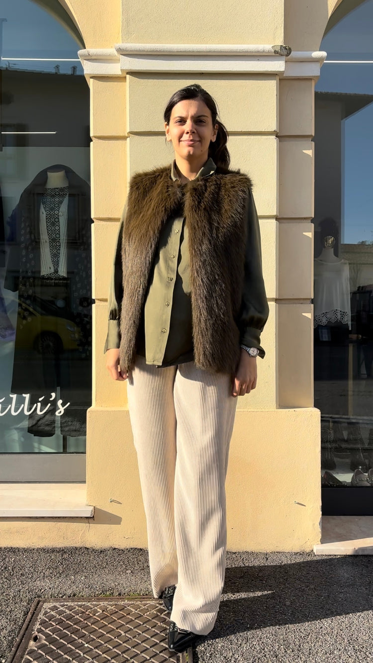 HAVEONE - CAMICIA IN VISCOSA - VERDE OLIVA