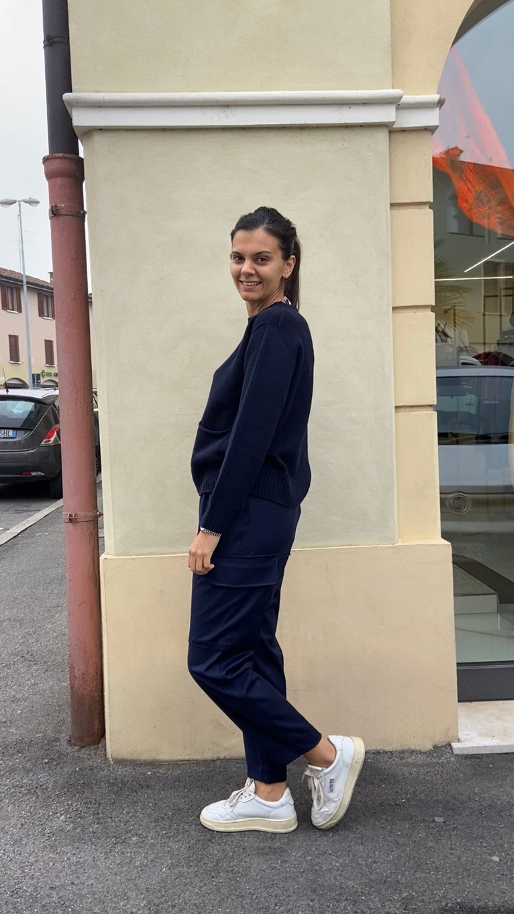 HAVEONE - PANTALONE TASCONATO - BLU