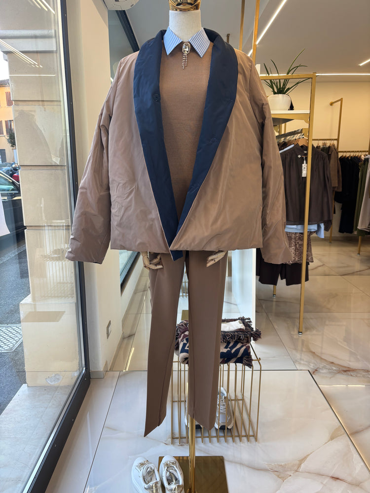 CARMEN - GIUBBINO DOUBLE FACE - BLU E BISCOTTO