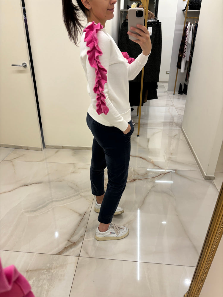 FELPA CON ROUGE - ROSA