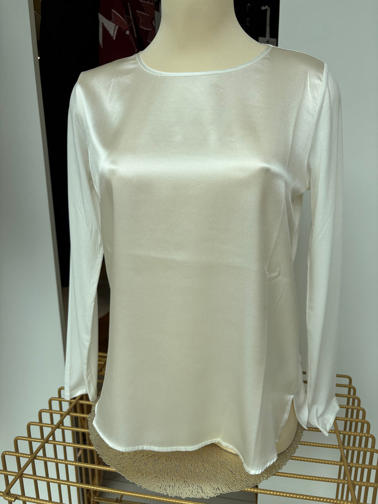 DANIEL E MAYER - MAGLIA GIROCOLLO SETA - BIANCA