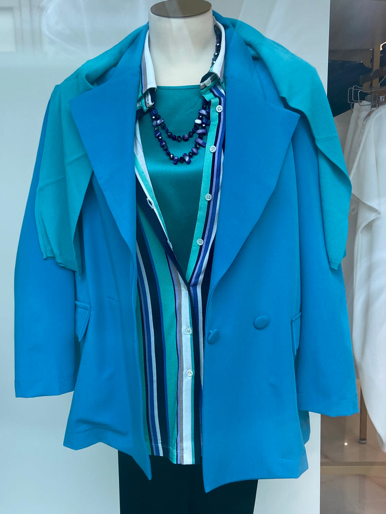 DANIEL & MAYER - CAMICIA IN COTONE - RIGHE BLU