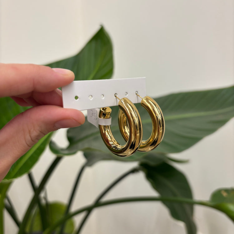 Orecchini gold hoop bold grande