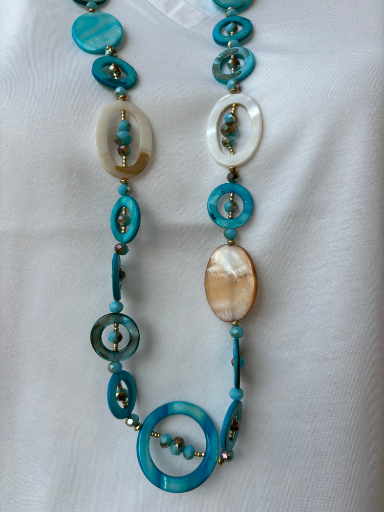COLLANA - CERCHI - VERDE ACQUA