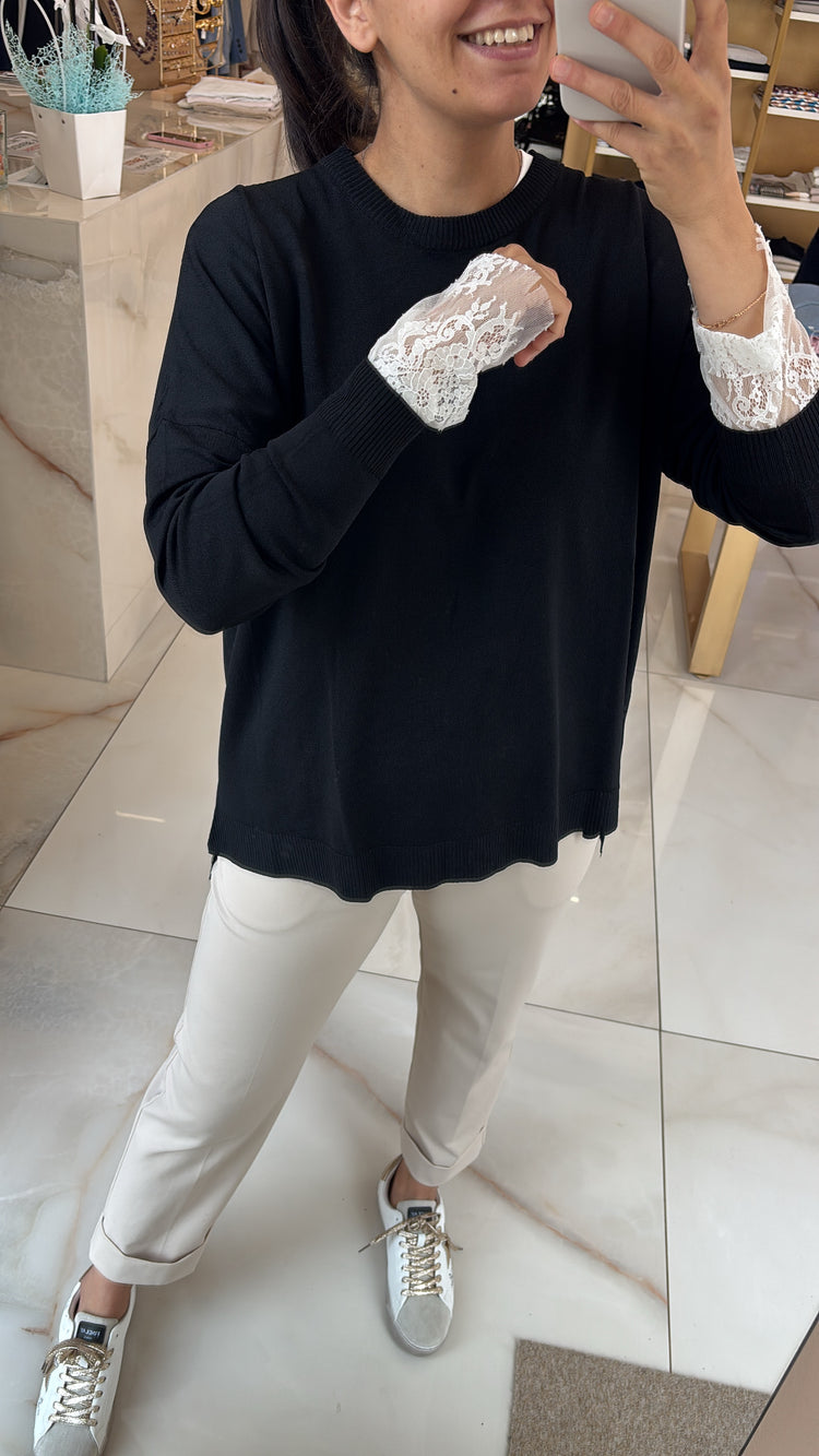 SUSY MIX - MAGLIA GIROCOLLO - K271 - NERA