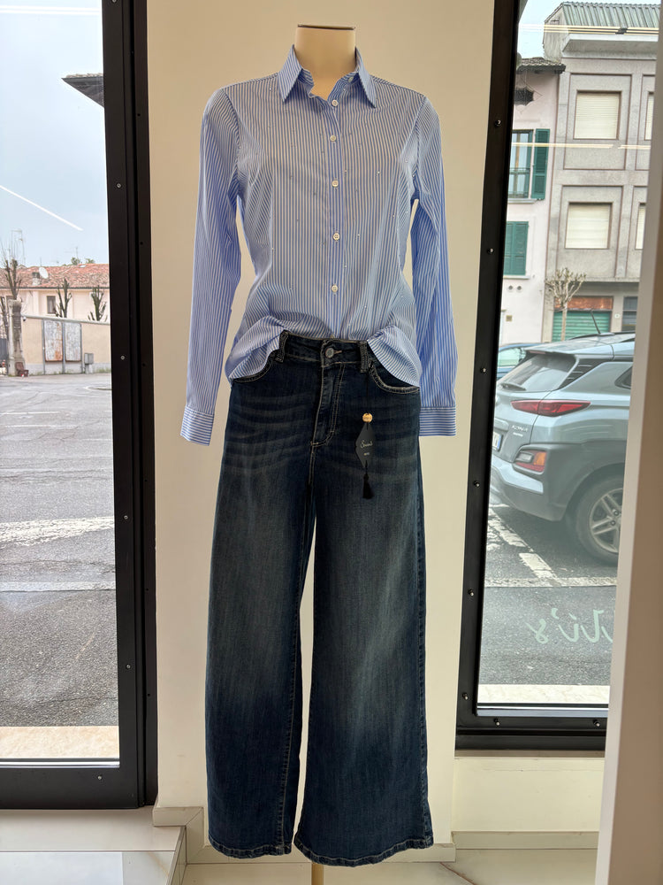 DANIEL & MAYER - CAMICIA IN COTONE STRASS - AZZURRA