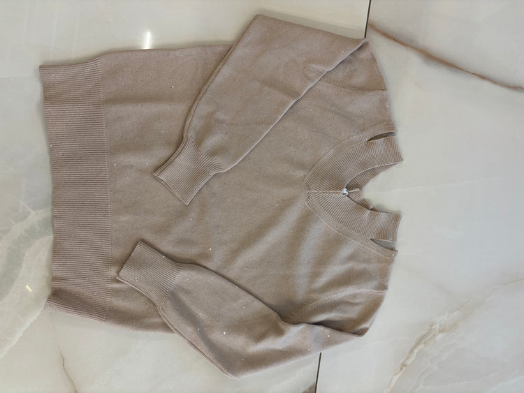 SUSY MIX - MAGLIA CUT OUT - BEIGE