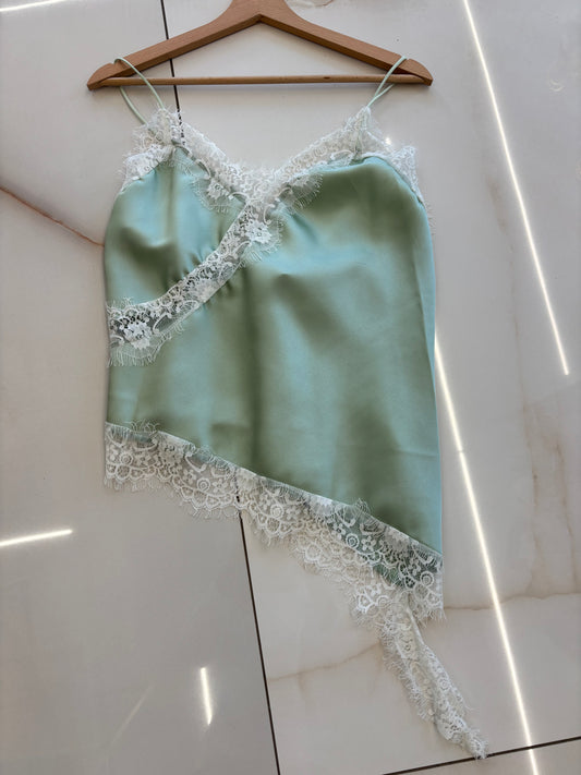Susy mix - top pizzo - Verde salvia