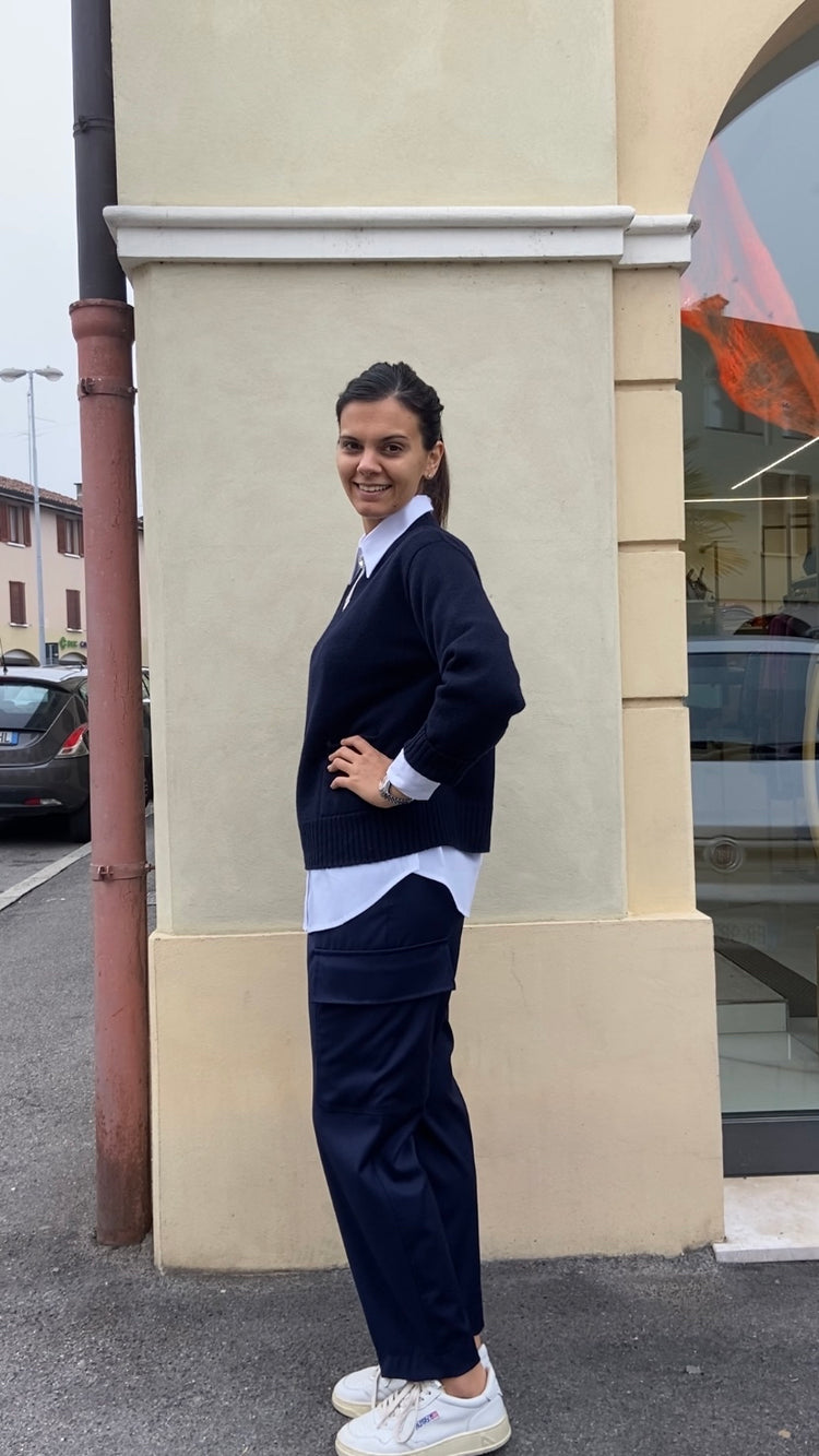 HAVEONE - PANTALONE TASCONATO - BLU