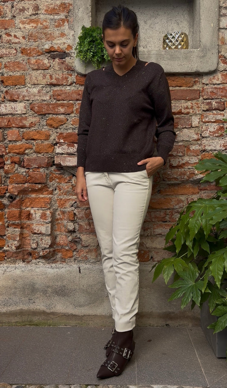 SUSY MIX - MAGLIA CUT OUT - CHOCO