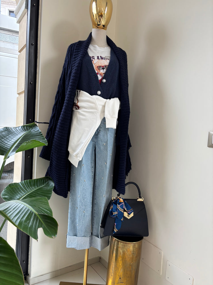 BORSA - FOULARD - BLU NOTTE