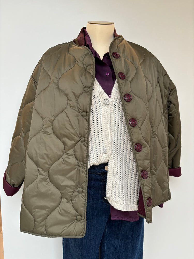 SOUVENIR - CARDIGAN / GILET SMANICATO - PANNA