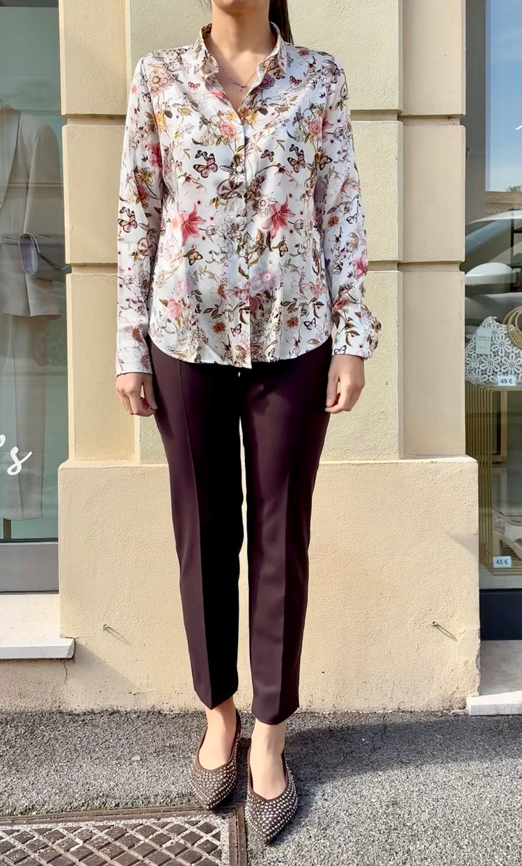 Daniel e Mayer - camicia in seta - fantasia fiori