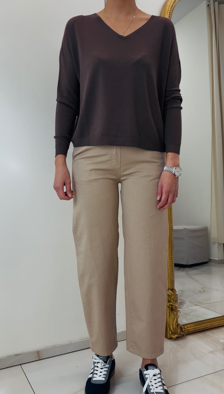 TENSIONE IN - MAGLIA SCOLLO V - CHOCO