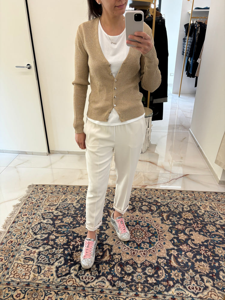 SADEY WITH LOVE - CARDIGAN LUREX - BRONZO