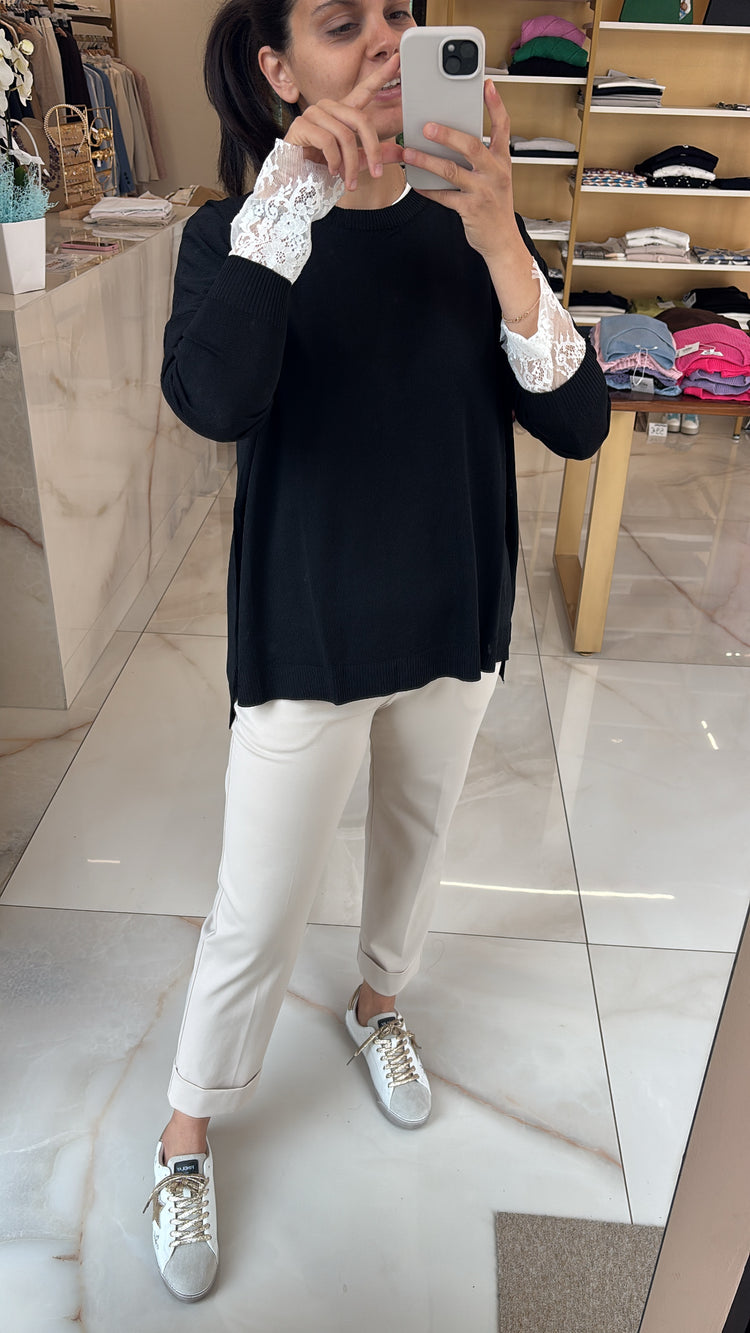 SUSY MIX - MAGLIA GIROCOLLO - K271 - NERA
