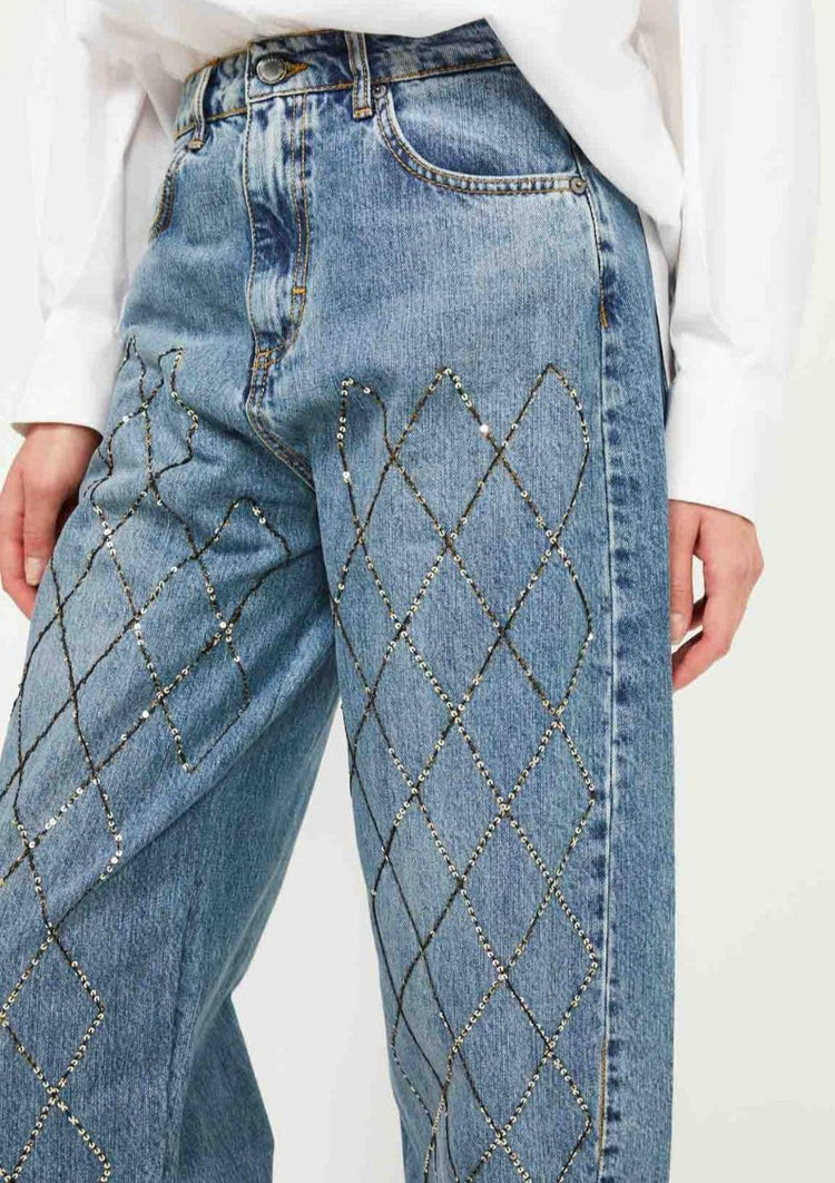 SOUVENIR ⭐ - JEANS - PAILLETTES - S