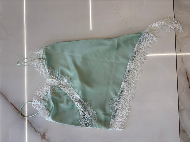 Susy mix - canotta pizzo - verde menta