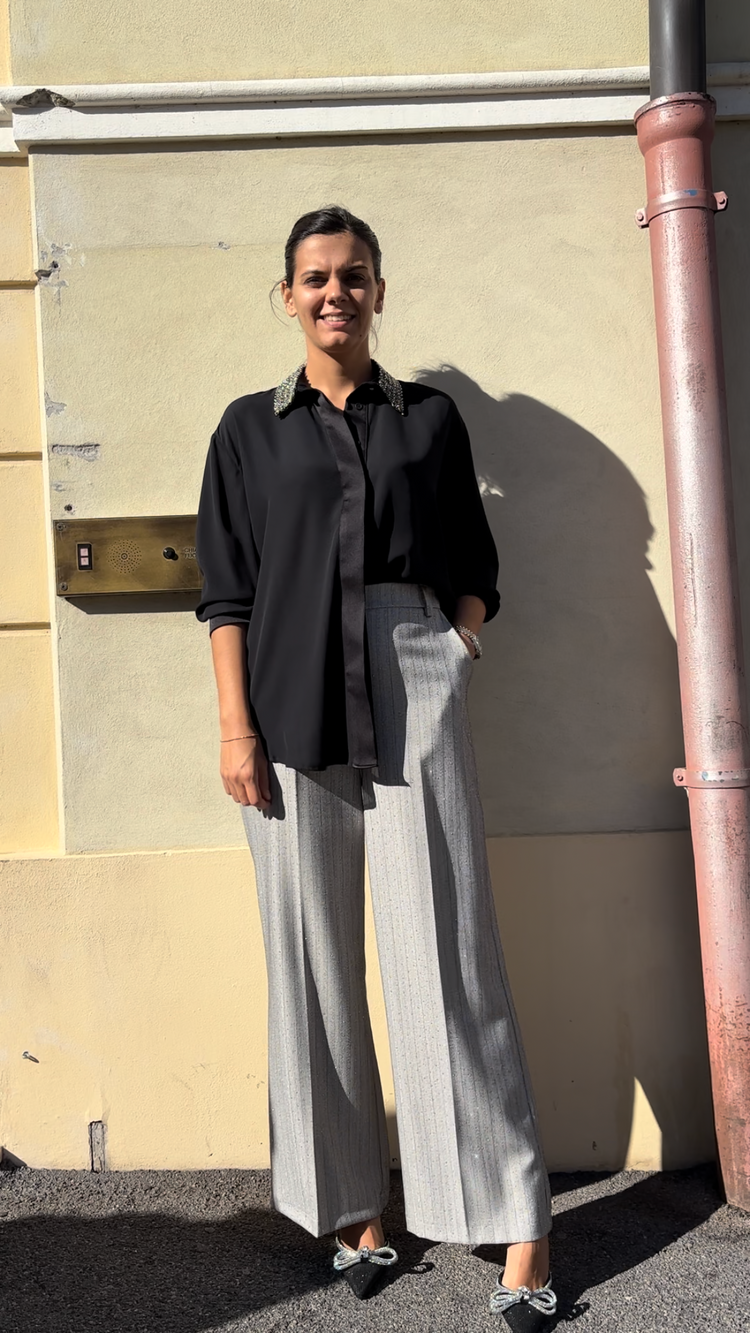 SOUVENIR - CAMICIA CON DETTAGLIO - NERA
