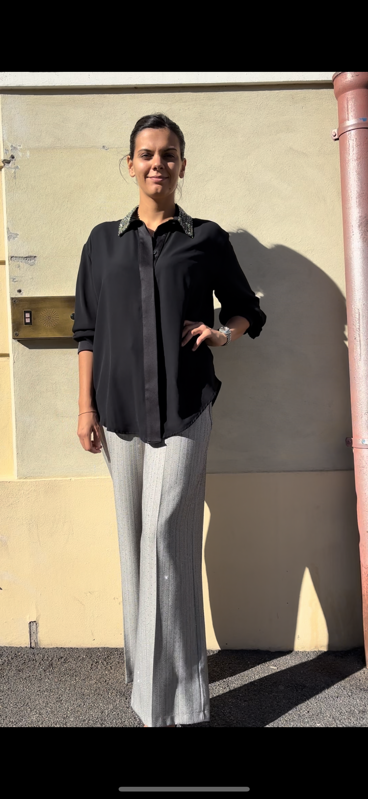 SOUVENIR - CAMICIA CON DETTAGLIO - NERA