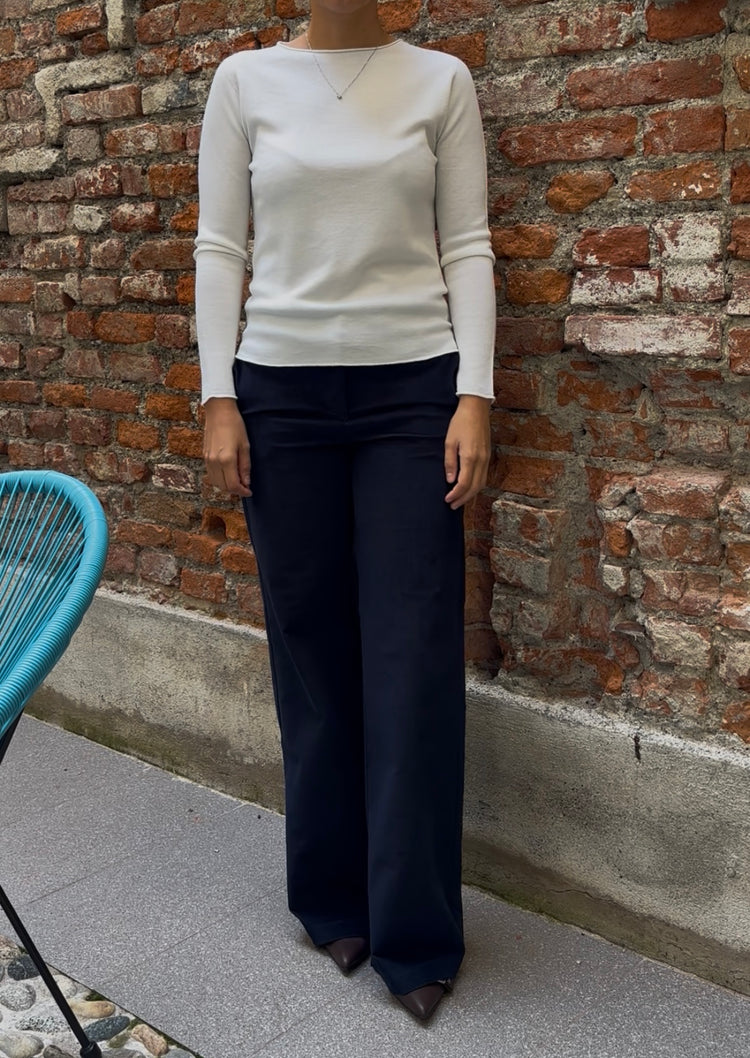 DANIEL & MAYER - PANTALONE IN TESSUTO MISTO VELLUTO - BLU