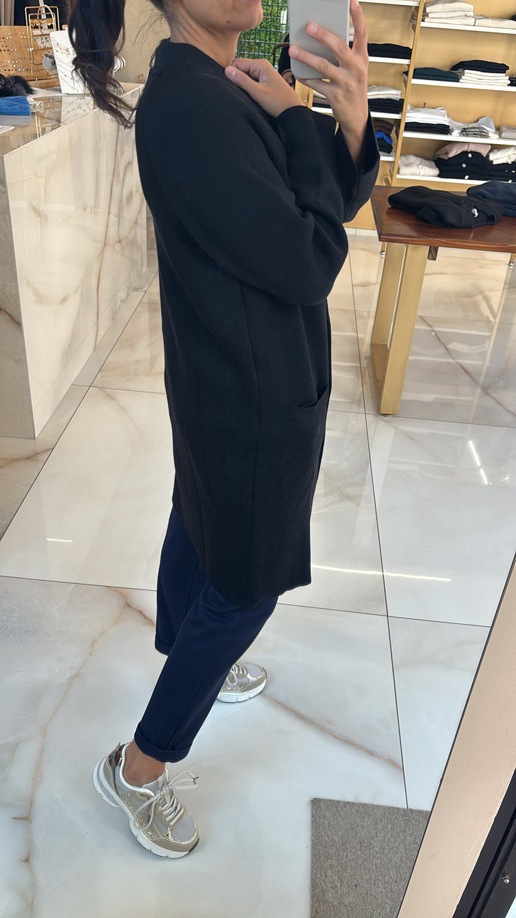 MARGARET - CAPPOTTO IN MAGLIA - NERO