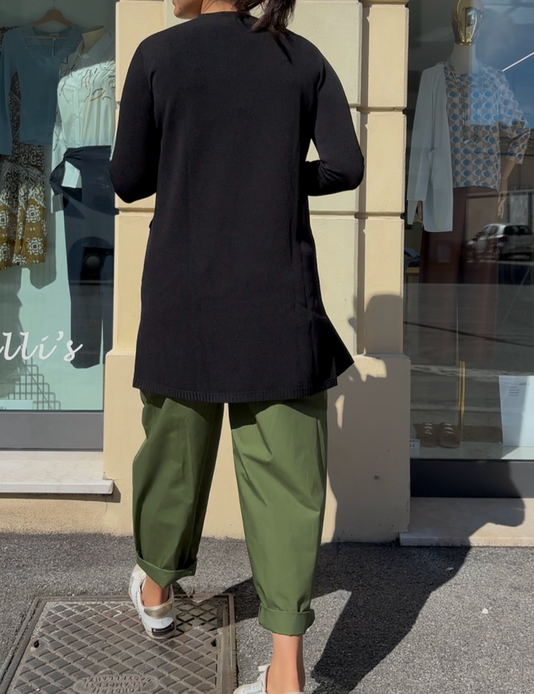 ANGELA DAVIS - cardigan lungo - nero