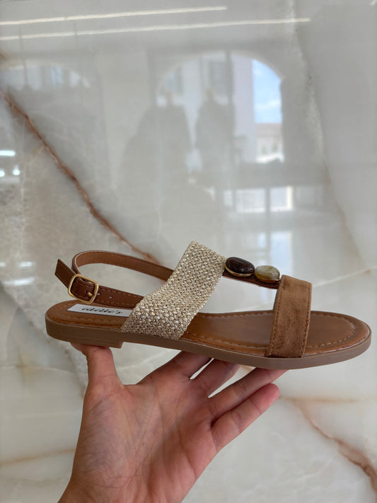 Sandalo fascia - Beige