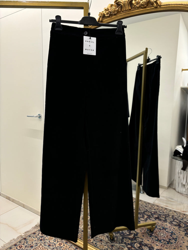 DANIEL & MAYER - PANTALONE IN TESSUTO MISTO VELLUTO - NERO