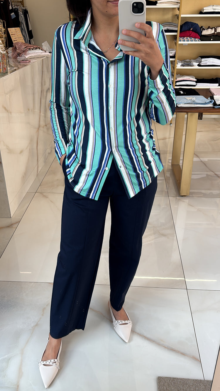 DANIEL & MAYER - CAMICIA IN COTONE - RIGHE BLU