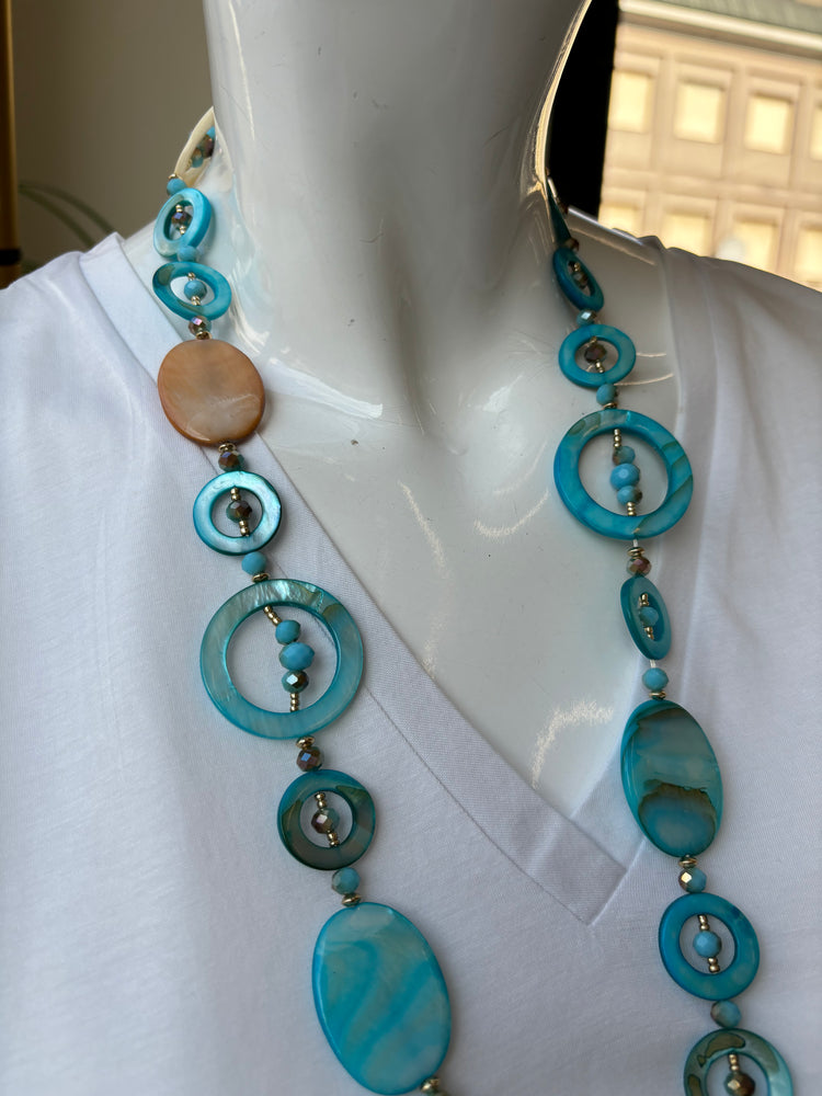COLLANA - CERCHI - VERDE ACQUA
