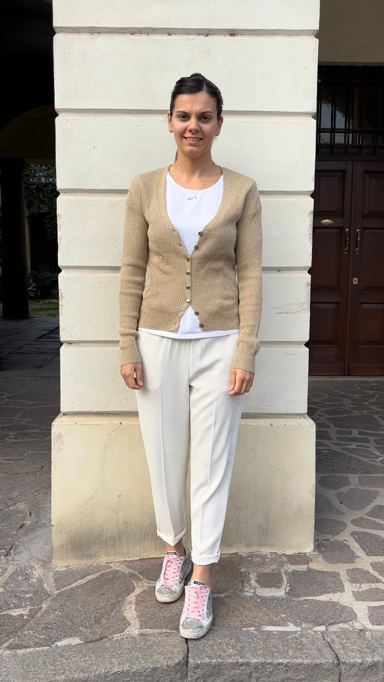 SADEY WITH LOVE - CARDIGAN LUREX - BRONZO