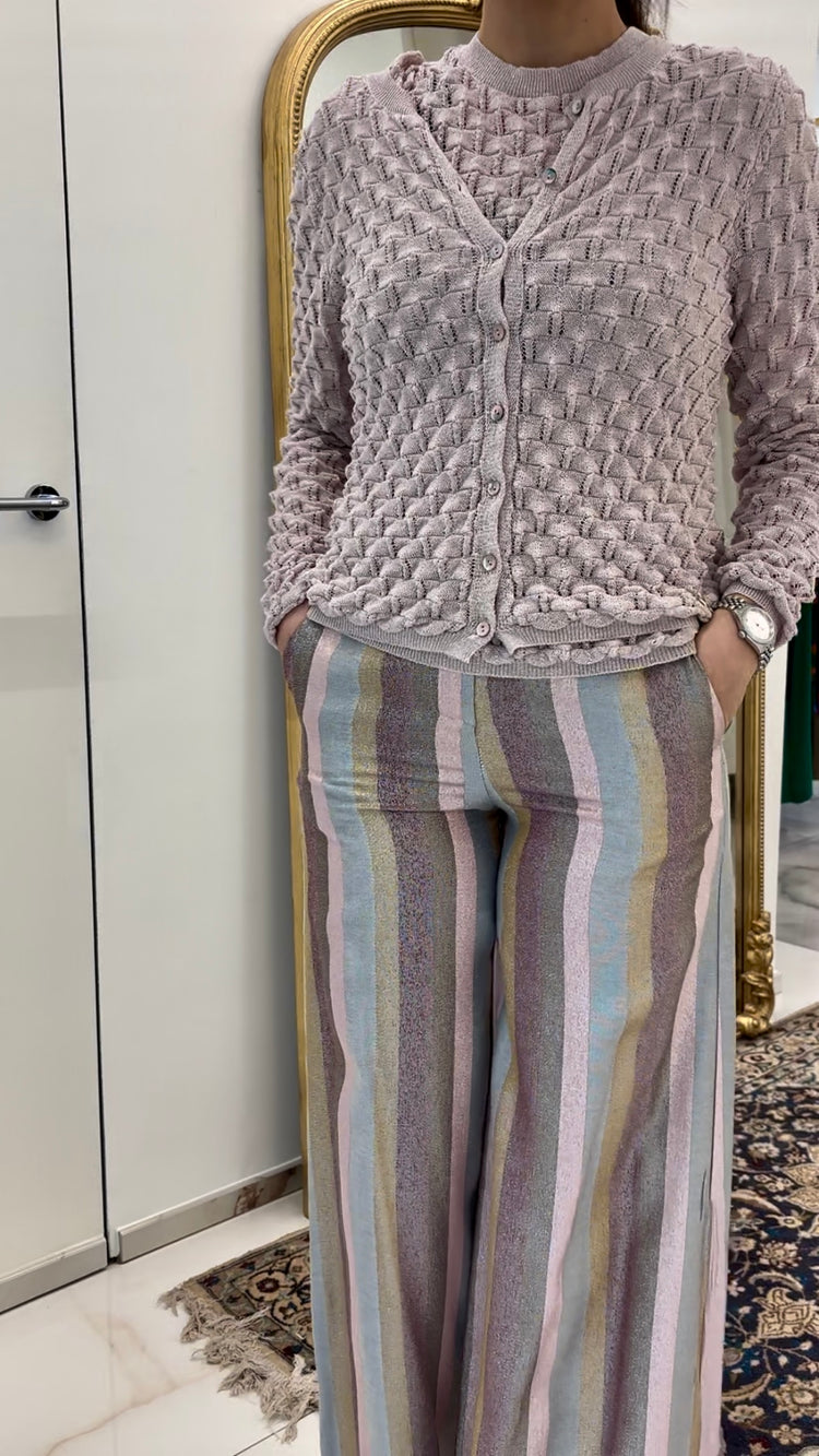 MOTEL - PANTALONE A PALAZZO  - SFUMATURE ROSA